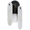 Load image into Gallery viewer, Megalith Wall Sconce Gunmetal Spanish Alabaster
