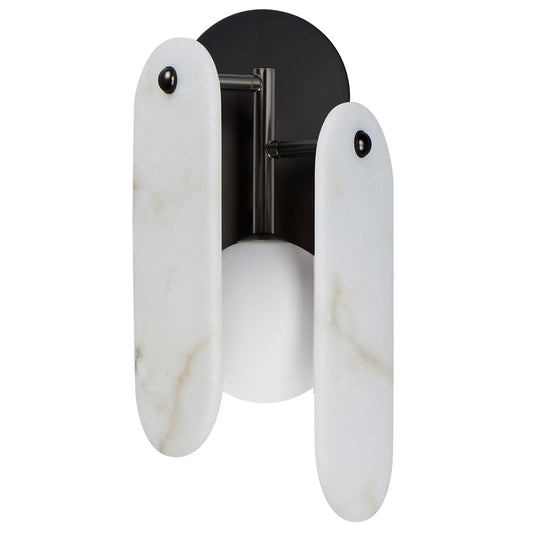 Megalith Wall Sconce Gunmetal Spanish Alabaster