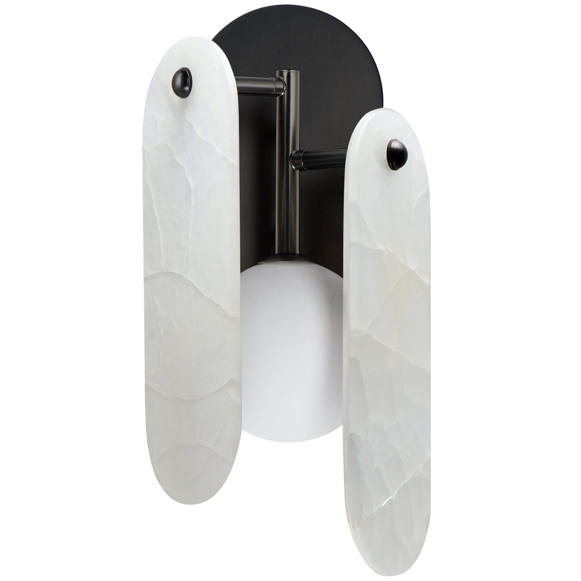 Megalith Wall Sconce Gunmetal White Onyx