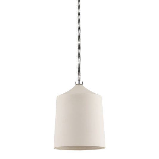 Megan Pendant - Matte White/Polished Nickel Finish