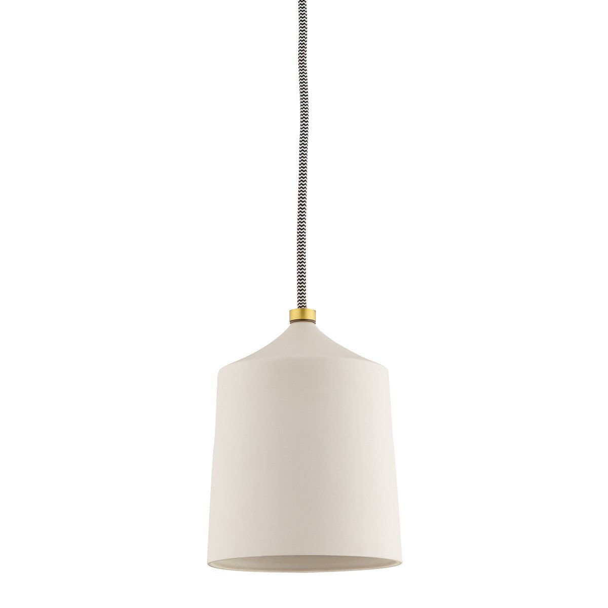 Megan Pendant - Matte White/Aged Brass Finish