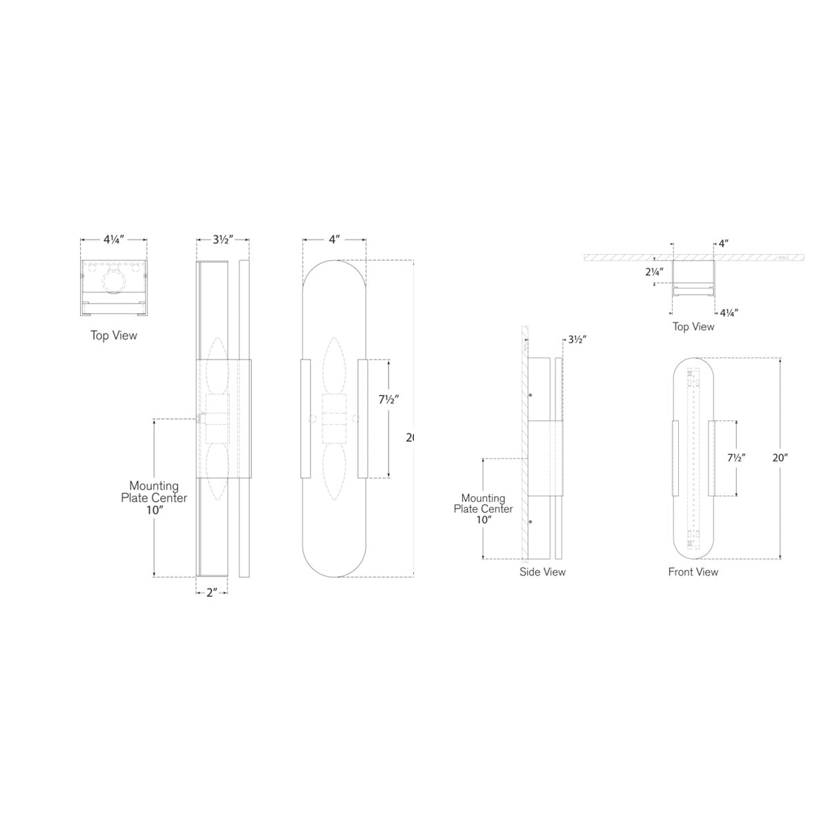 Melange Elongated Sconce Diagram