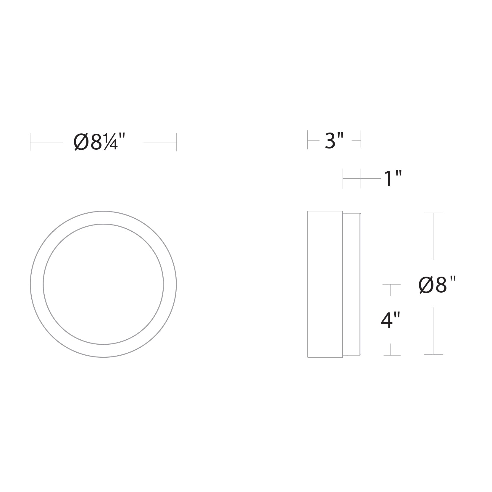 Melange LED Flush Mount - Diagram