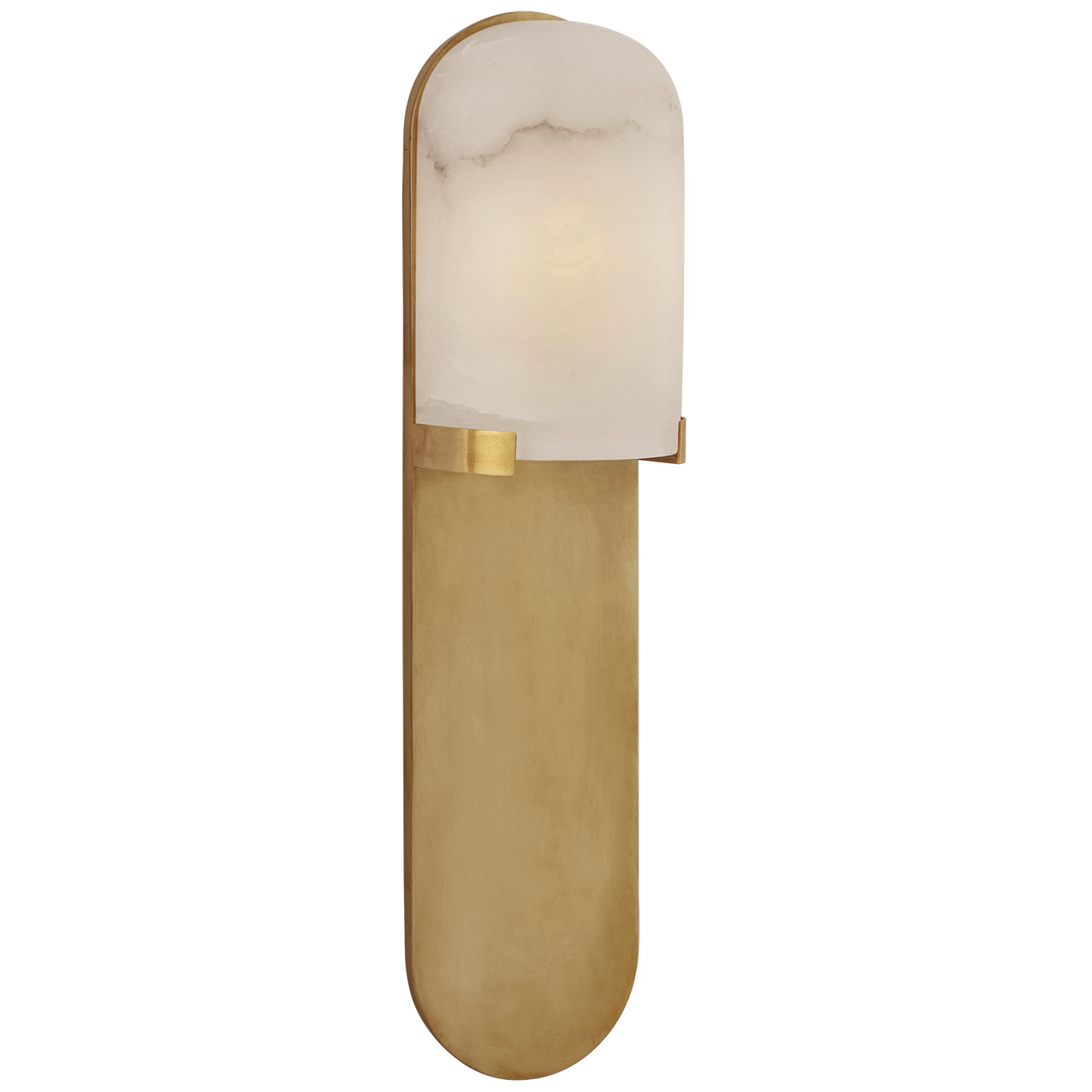 Melange Medium Elongated Pill Sconce - Antique Brass