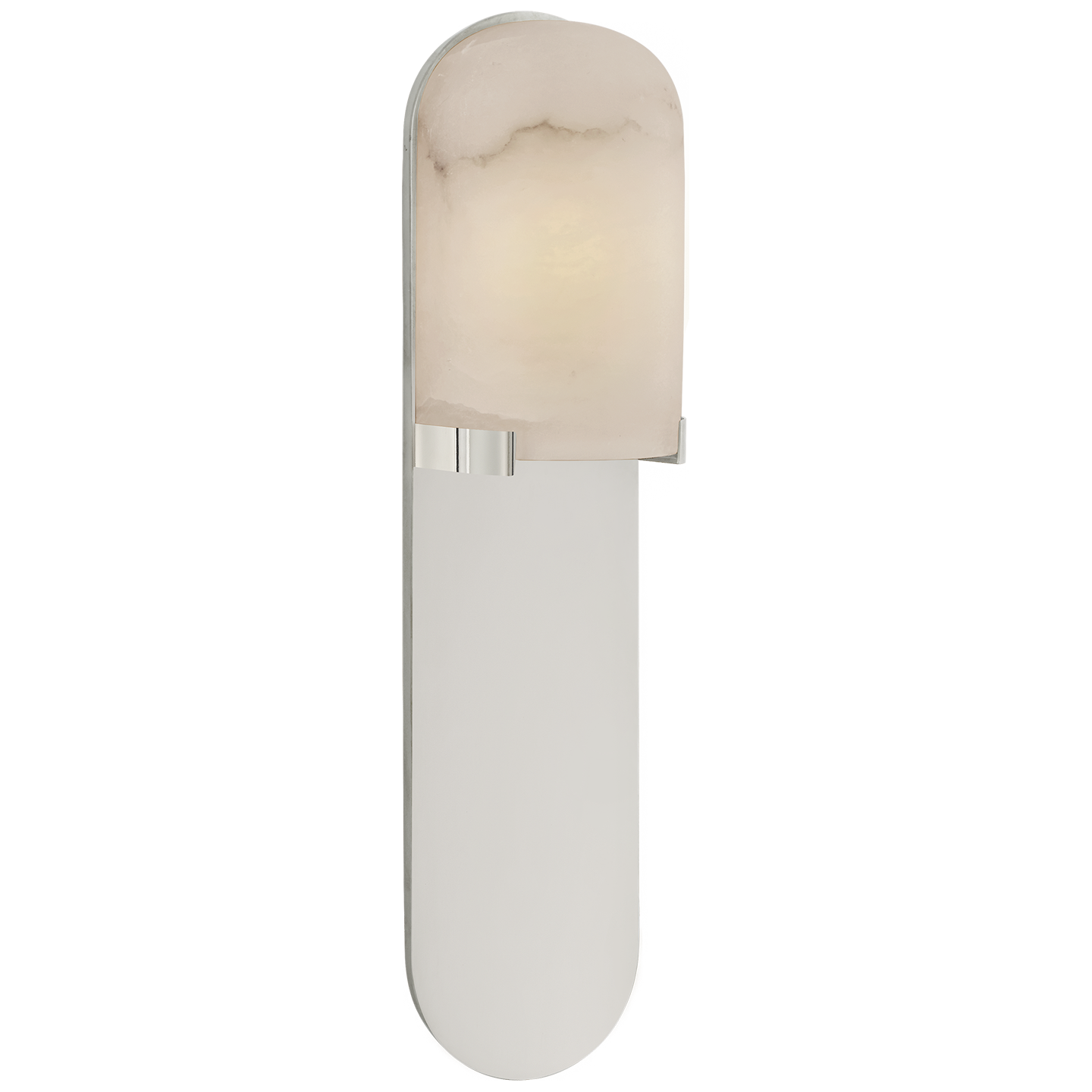Melange Medium Elongated Pill Sconce - Polished Nickel
