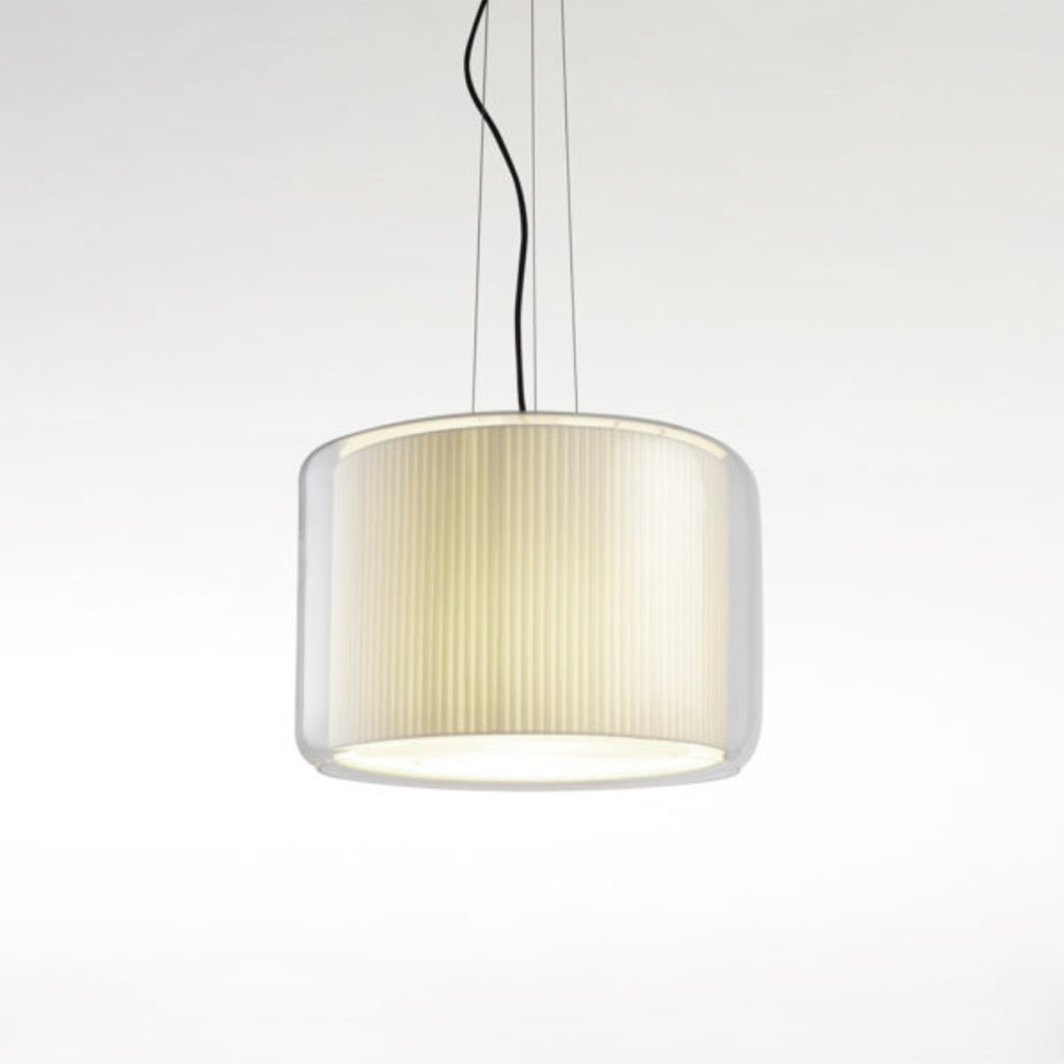 Mercer Suspension Light - Pleated White Cotton