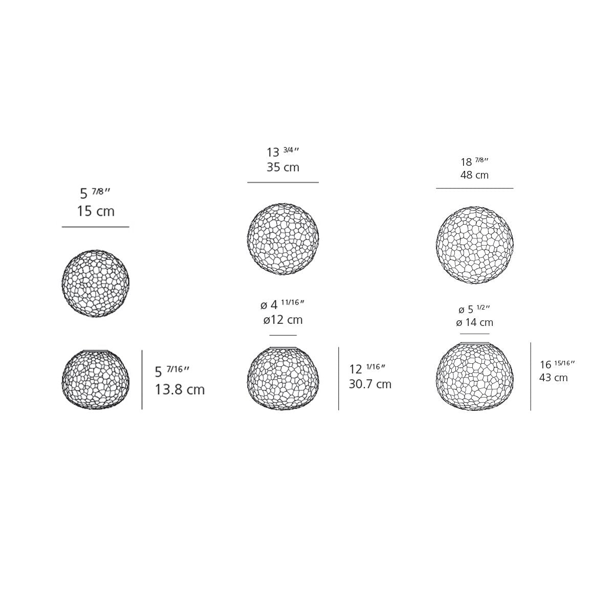 Meteorite Ceiling/Wall Light - Diagram