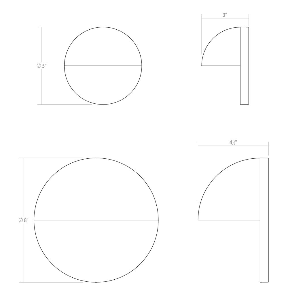 Mezza Cupola LED Outdoor Wall Sconce - Diagram