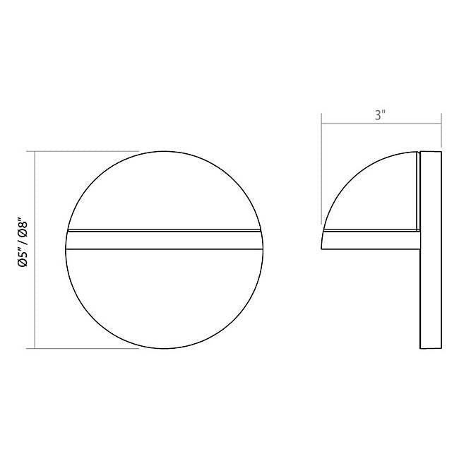 Mezza Vetro LED Outdoor Wall Sconce - Diagram