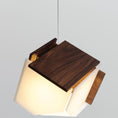 Load image into Gallery viewer, Mica L LED Pendant - Dark Stained Wood Finish
