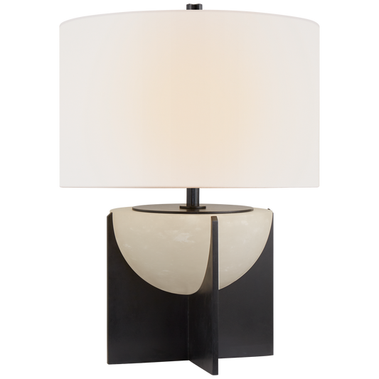 Michaela Small Table Lamp - Alabaster/Aged Iron Finish