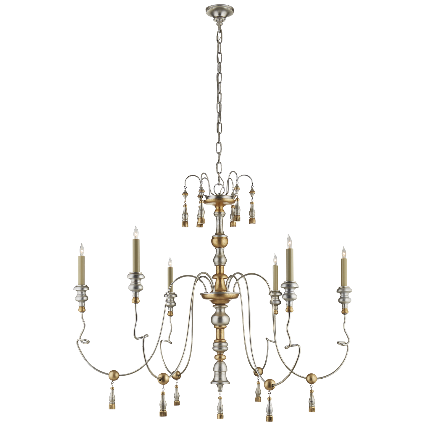 Michele Medium Chandelier - French Gild Silver and Gold