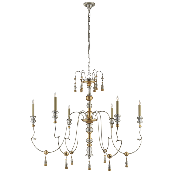 Michele Medium Chandelier - French Gild Silver and Gold
