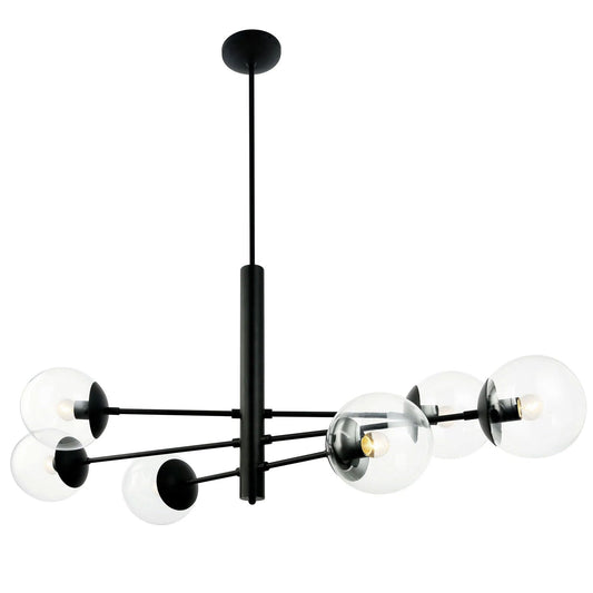 Mid-Century Linear Chandelier - Black