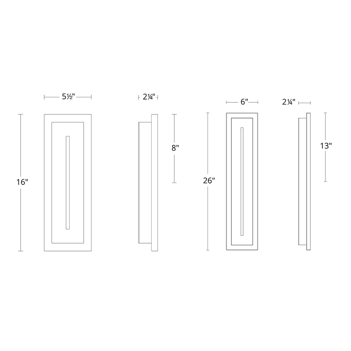 Midnight LED Outdoor Wall Sconce - Diagram