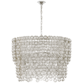 Load image into Gallery viewer, Milazzo Large Waterfall Chandelier - Burnished Silver Leaf with Crystals
