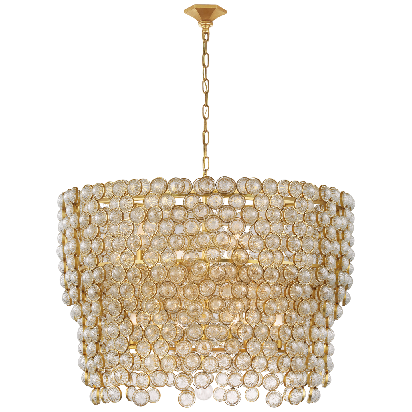 Milazzo Large Waterfall Chandelier - Gild Finish with Crystals