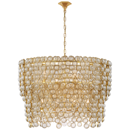 Milazzo Large Waterfall Chandelier - Gild Finish with Crystals
