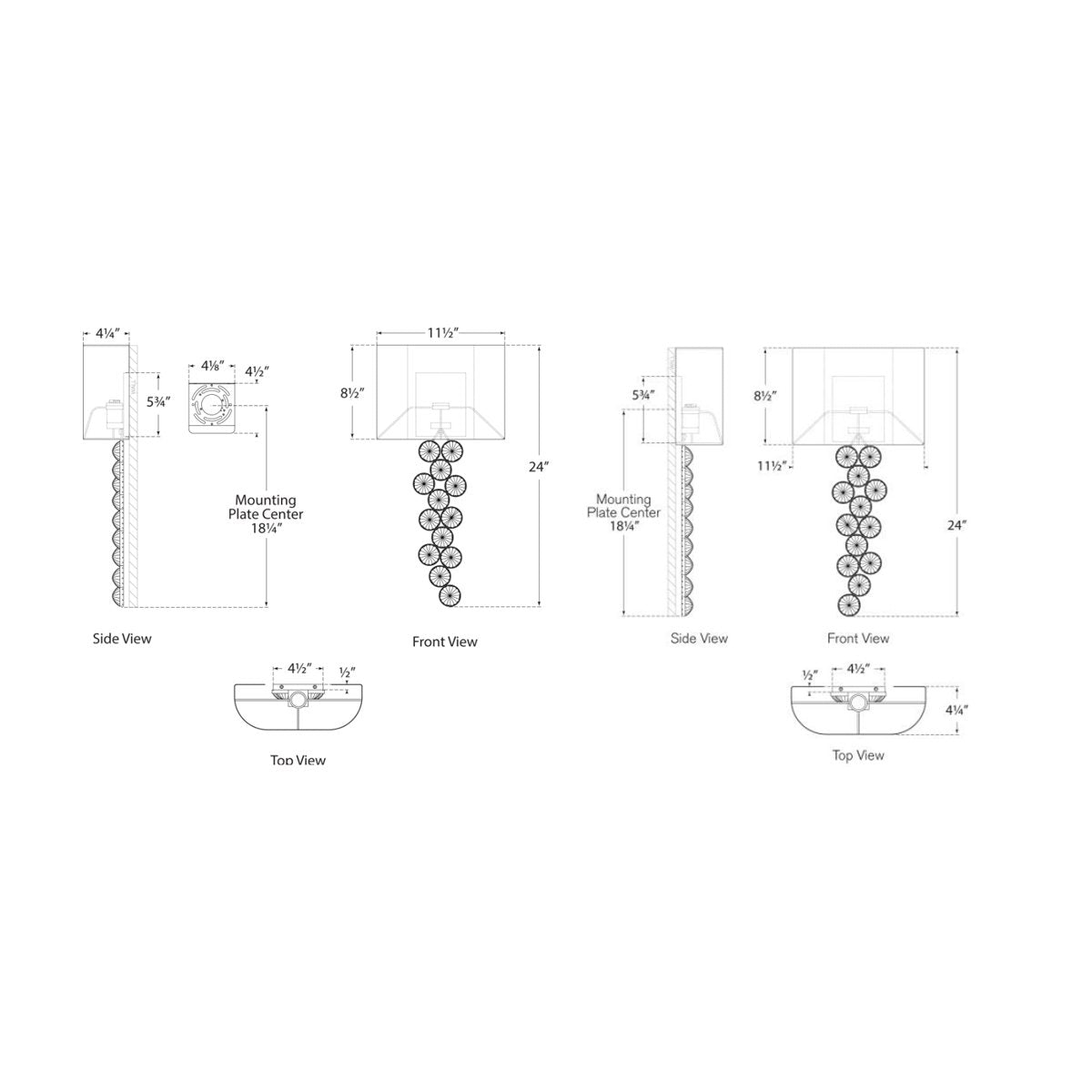 Milazzo Medium Sconce - Diagram