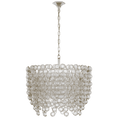 Load image into Gallery viewer, Milazzo Medium Waterfall Chandelier - Burnished Silver Leaf with Crystals
