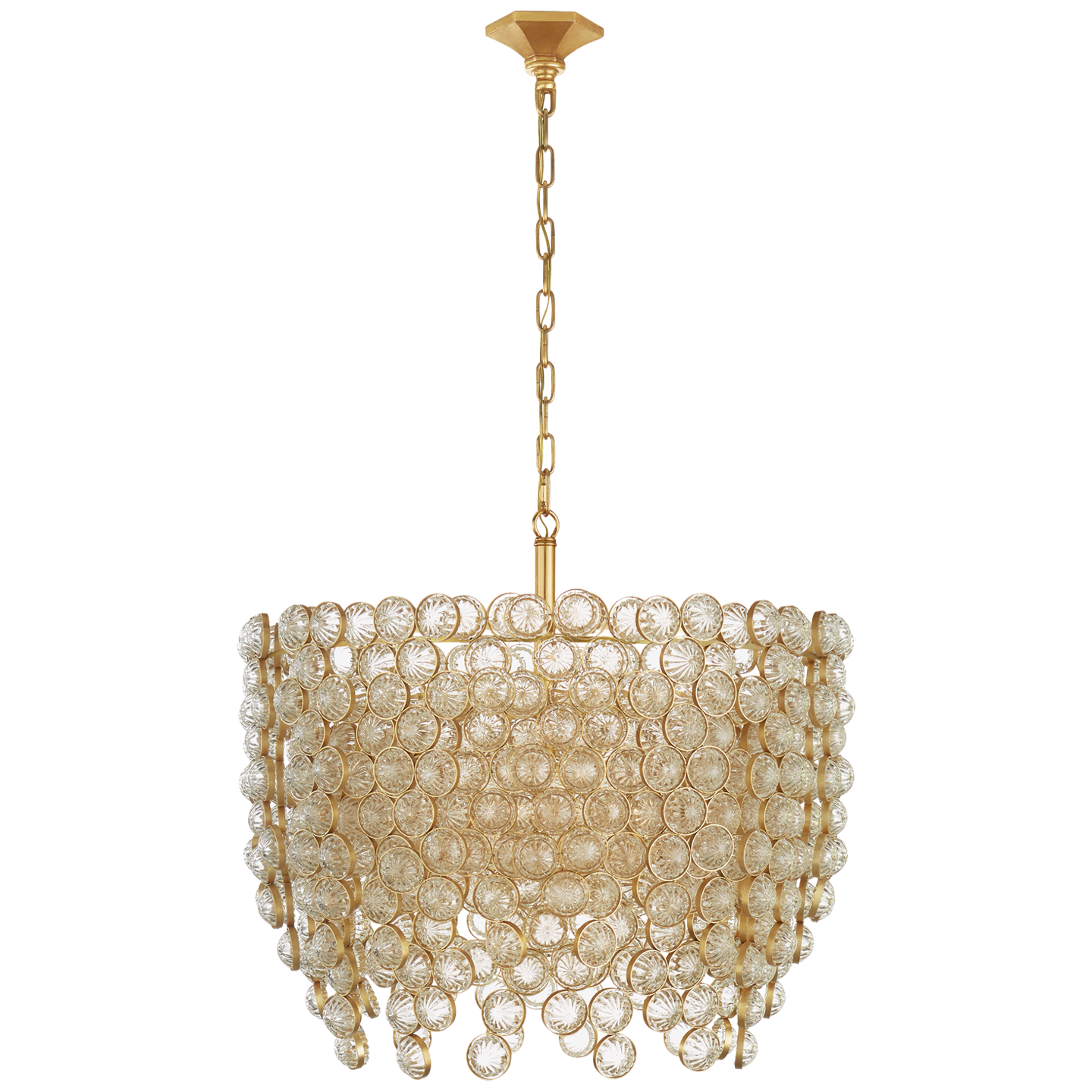 Milazzo Medium Waterfall Chandelier - Gild with Crystals