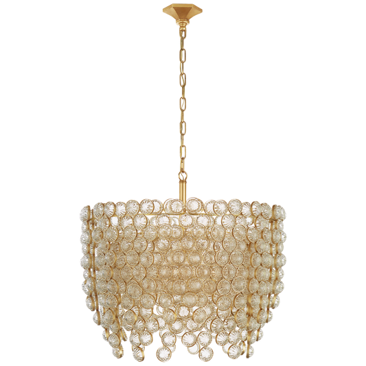 Milazzo Medium Waterfall Chandelier - Gild with Crystals