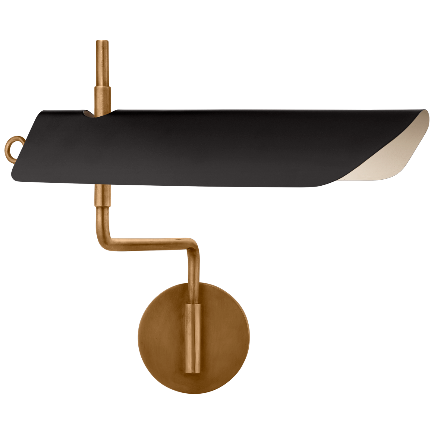 Miles Swing Arm Wall Light - Antique Burnished Brass/Black Finish