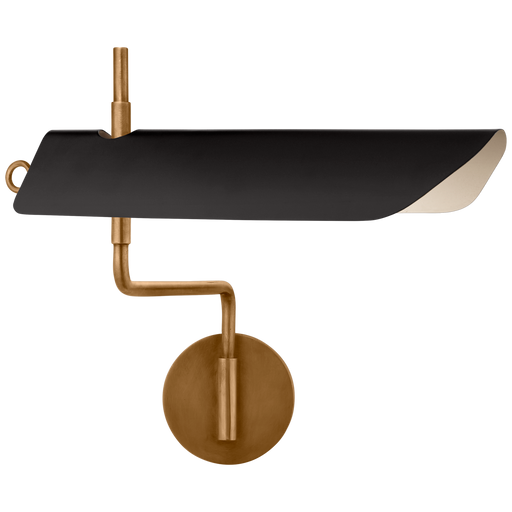 Miles Swing Arm Wall Light - Antique Burnished Brass/Black Finish