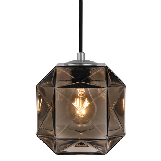 Mimo Cube Pendant - Gunmetal Finish with Bronze Glass