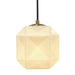 Mimo Cube Pendant - Brass Finish with White Glass
