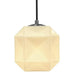 Mimo Cube Pendant - Gunmetal Finish with White Glass