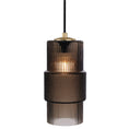 Load image into Gallery viewer, Mimo Cylinder Pendant - Brass Finish with Bronze Glass
