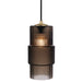 Mimo Cylinder Pendant - Brass Finish with Bronze Glass