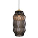 Mimo Faceted Pendant - Brass Finish with Bronze Glass