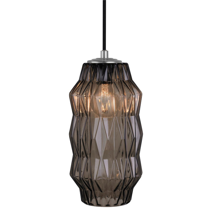 Mimo Faceted Pendant - Gunmetal Finish with Bronze Glass