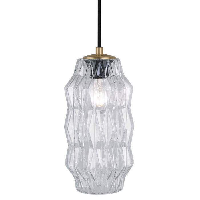 Mimo Faceted Pendant - Brass Finish with Clear Glass