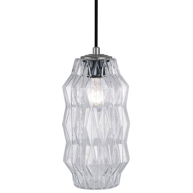 Mimo Faceted Pendant - Gunmetal Finish with Clear Glass