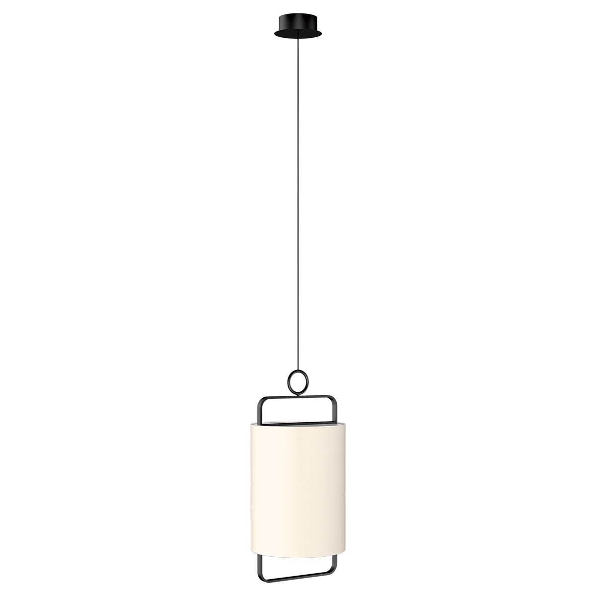 Minimalism 11.8" LED Pendant - Matte Black/Cream White Finish