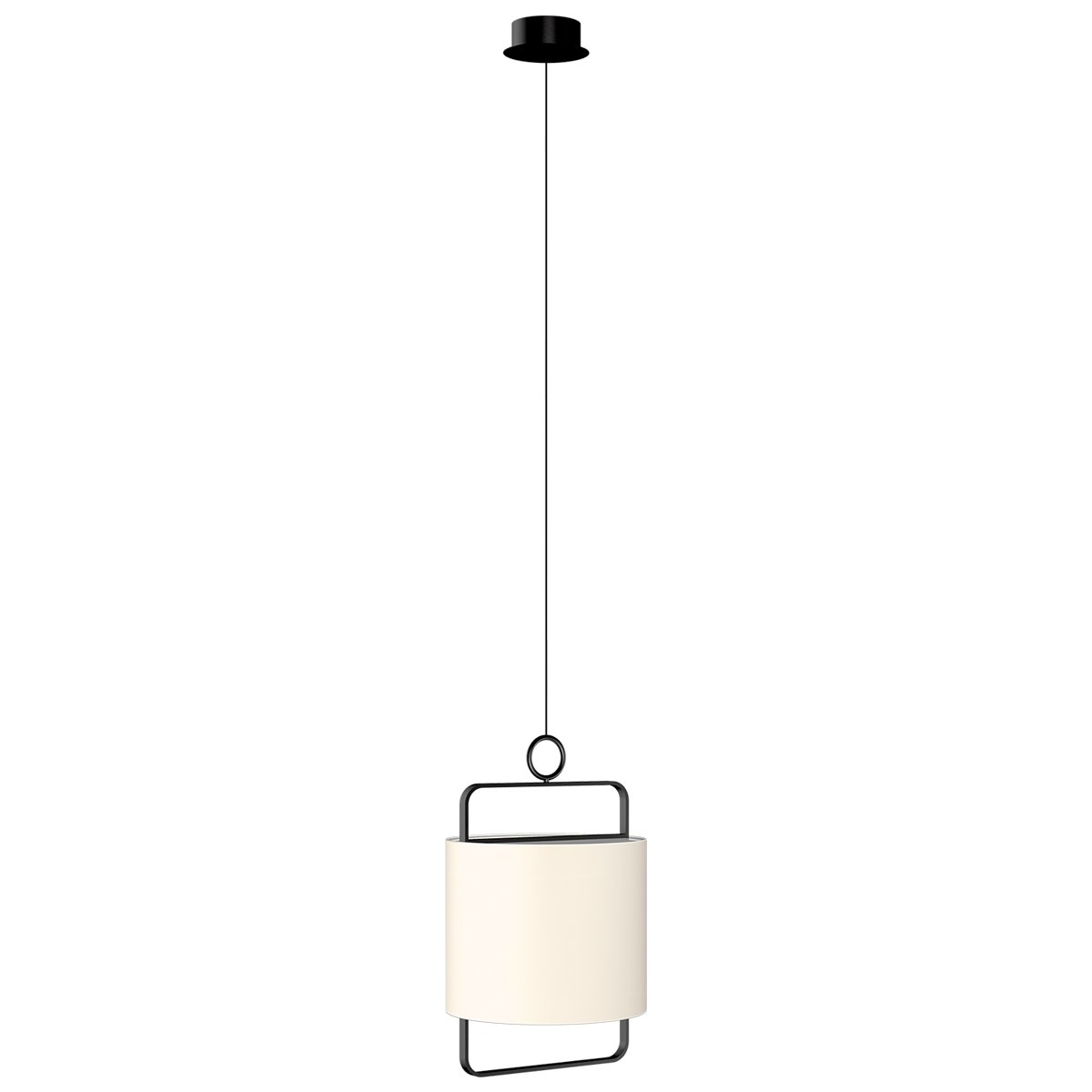 Minimalism 13.8" LED Pendant - Matte Black/Cream White Finish