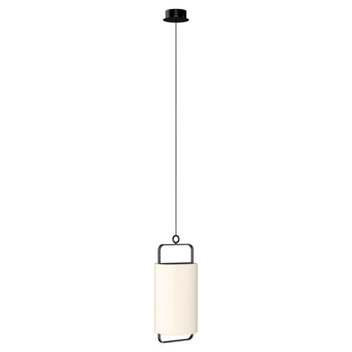 Minimalism 9.8" LED Pendant - Matte Black/Cream White Finish