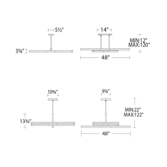 Minx LED Chandelier - Diagram