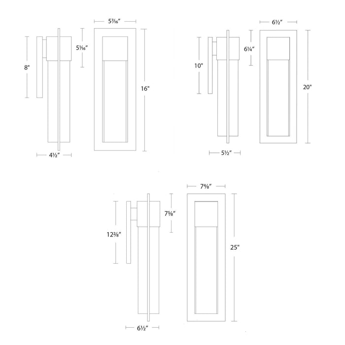 Mist LED Outdoor Wall Sconce - Diagram