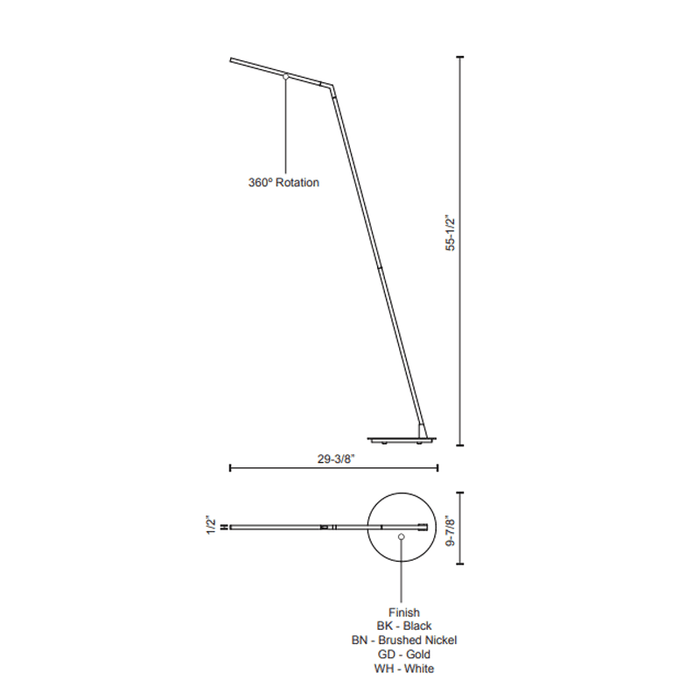 Miter LED Floor Lamp - Diagram