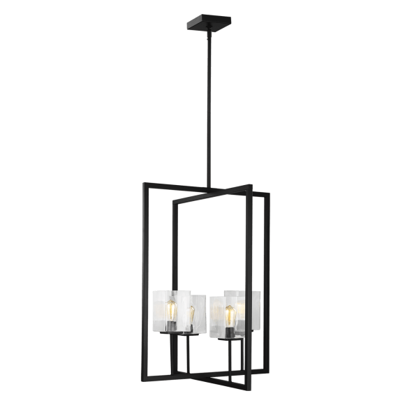 Mitte Large Hall / Foyer Lantern - Midnight Black Finish