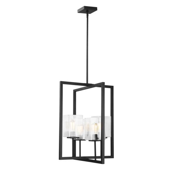 Mitte Medium Hall / Foyer Lantern - Midnight Black Finish