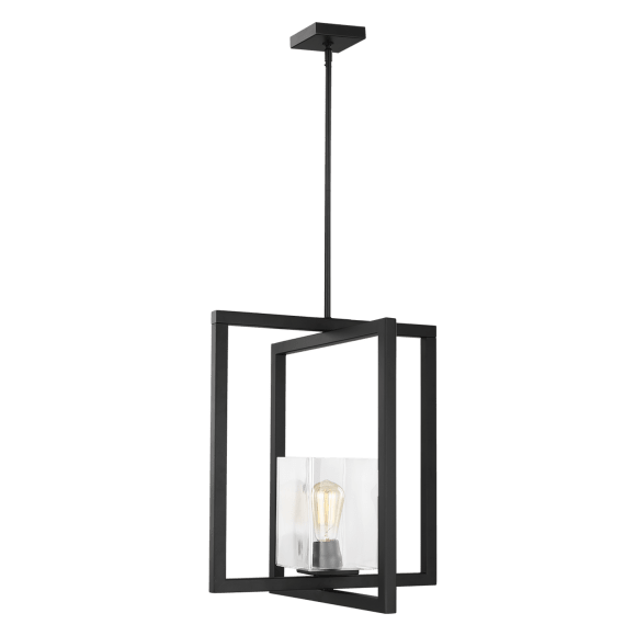 Mitte Small Hall / Foyer Lantern - Midnight Black Finish