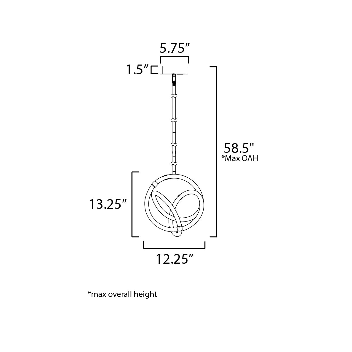 Mobius LED Mini Pendant - Diagram