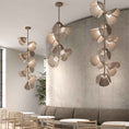 Load image into Gallery viewer,  Mod LED Pendant - Pearl Beige Finish Perforated Antique Brass Shade
