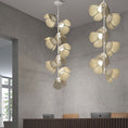 Load image into Gallery viewer, Mod 9-Light LED Pendant - White Finish Hand-Sewn Natural Fiber Shade
