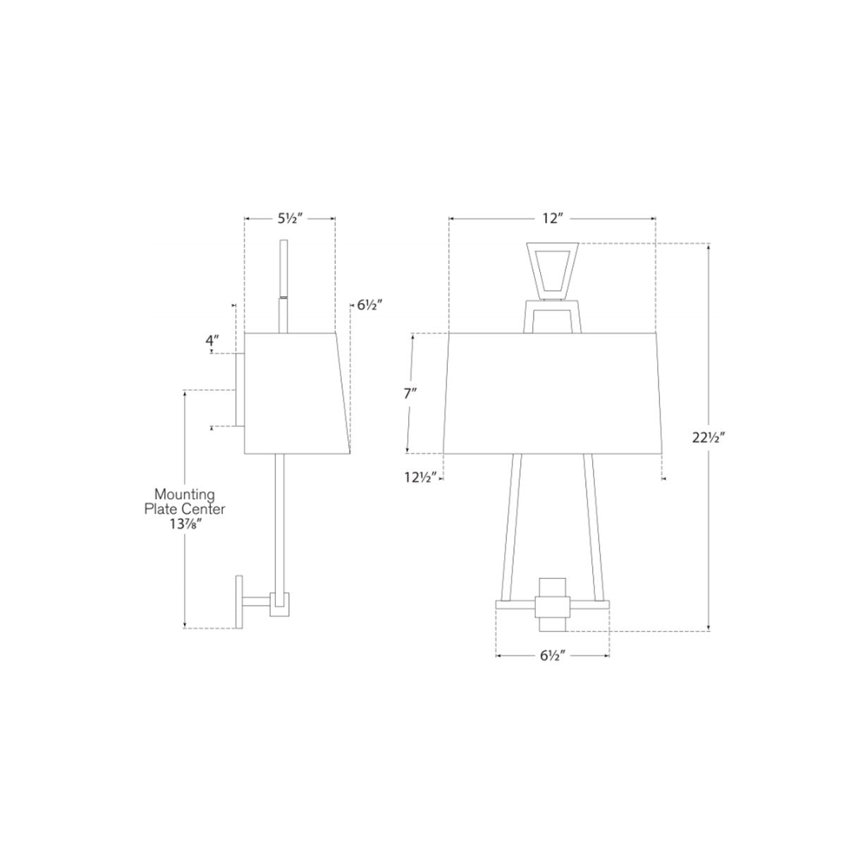 Modern Darlana Bouillotte Sconce - Diagram